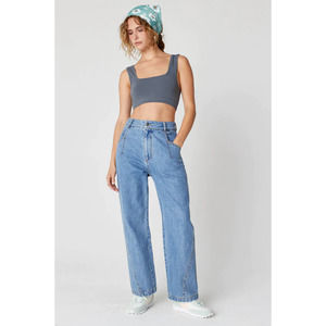 Back Beat Co XS Ollie Denim Jeans Straight Leg Baggy Loose High Waisted Organic